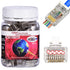 PETECHTOOL 50 Pieces Gold Plated RJ45 23AWG Cat6a Cat6 Pass Through Shield Plug