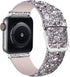 iiteeology Compatible with Apple Watch Band 46mm 45mm 44mm 42mm, Glitter Shiny Bling Leather Band for iWatch Series