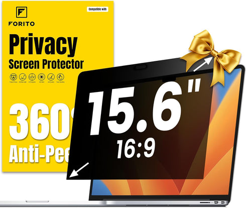 F FORITO 15.6 Inch Laptop Privacy Screen Protector, 360 Anti Peeping and