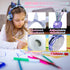 SVYHUOK Kids Headphones for Girls Children Teens, Cute Cat Ear Wired Headphones with Microphone 3.5mm Jack, Over On Ear