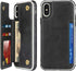 Cavor for iPhone X Wallet Case, Card Holder for Women Men, Shockproof Leather Case with Credit Card Holders, Black