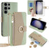Asuwish Wallet Case for Samsung Galaxy S23 Ultra 5G - Green, 6.8" with Screen Protector, Mirror Flip, Card Holder &