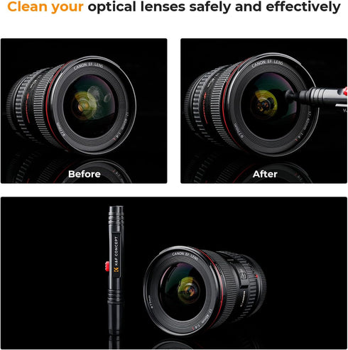 K&F Concept Professional Lens Cleaning Pen*3, Soft Brush, Carbon Head for Canon, Nikon, Sony Digital Camera Cleaning