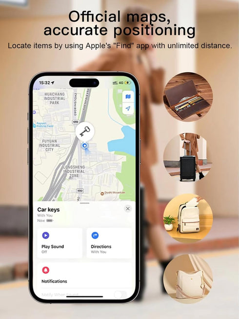 Fumei Wireless Rechargeable Card Locator, Bluetooth Tracker Slim Wallet Finder Compatible with Apple Find My