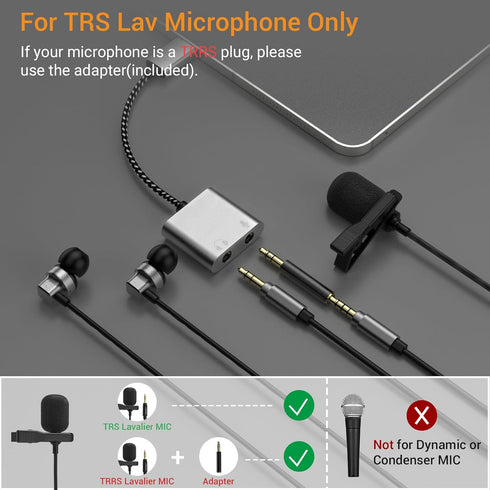 Cubilux USB C to TRS Microphone Headphone Splitter, Type C to 3.5mm Audio MIC Adapter, Compatible with Google Pixel