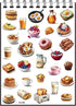 McEtt 5 Pack (145 Breakfast Food Sticker Sheets Aesthetic Illustrated Breakfast & Brunch Food Stickers Sheet Pieces)