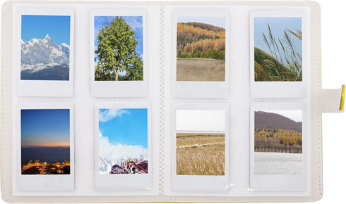 Hapeper 128 Pockets Photo Album for Fujifilm Instax Mini 12 11 9 8 90 70 40 Instant Camera Films (Golden)