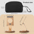 Dual Folding Desk Phone Stand, Adjustable Cell Phone Holder, Travel Case for Electronics Organizer, Black+Gold