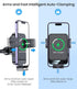 Wireless Car Charger, MOKPR 15W Fast Charging Auto-Clamping Mount for iPhone 15/14/13/12, Samsung S23/S22