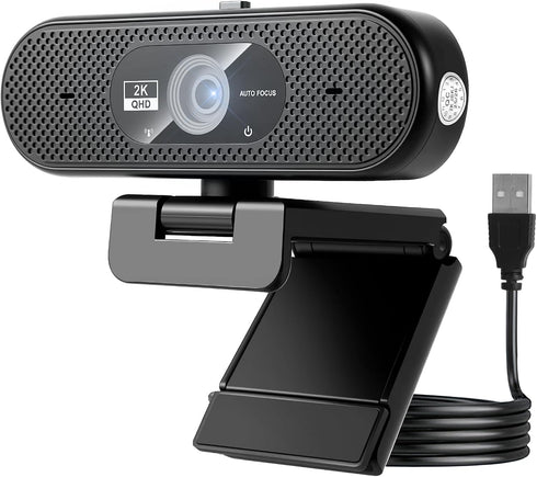 Generic Hprosper 2K Webcam with Microphone, Automatic Light Correction & Privacy Cover, Wide