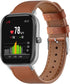 FitTurn Leather WatchBand for Cubitt CT4/CT2 Pro GPS Smart Watch, Replacement Sport Wrist Strap with Stainless Metal