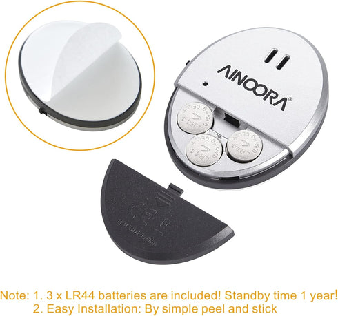 AINOORA 4 Pack, 130dB Window Alarms Loud Glass Break Sensor & Vibration Alarm for Home Security, Burglar Entry Detector