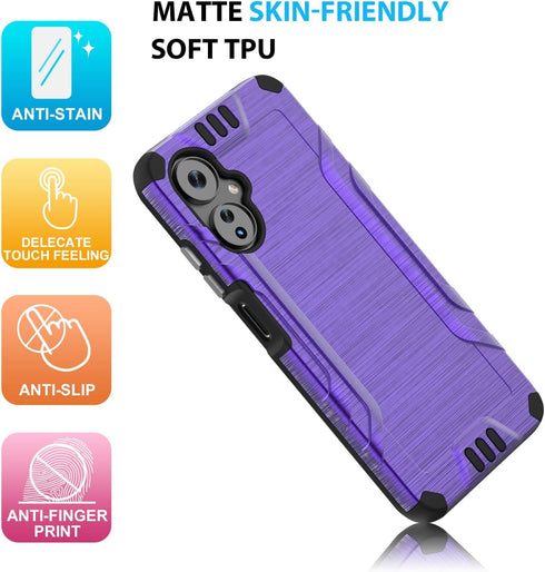 TJS Boost Mobile Celero 5G 2024 (3rd Version) Case, with Tempered Glass Screen Protector, Magnetic Support Hybrid
