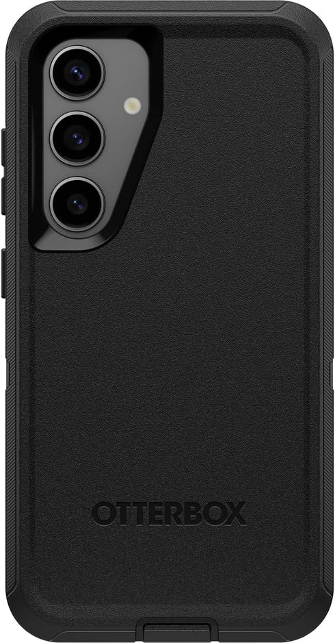 OtterBox S24 Samsung Galaxy Defender Series Case - Black, Rugged & Durable, with Port Protection, Includes Holster Clip