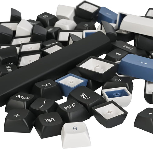 PBT Keycaps Full Set, 160 Keys, CSA Profile Double Shot Keycaps for Cherry Gateron MX Switches, White and Black
