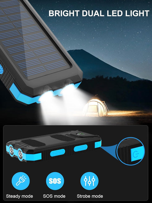 Kepswin 38800mAh Pack Solar Charger, Solar Power Bank, Waterproof External Backup Battery Power with USB C