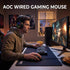 AOC 7200DPI 7 Programmable GM170 Wired Gaming Mouse, RGB Ergonomic Computer Mouse with Optical Sensor Game Corded