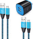 Android Phone Charger Cable 2 Pack - Wall Charger Adapter Compatible for Samsung Galaxy J8 J7 J6 J5 J4 J3 J2 J1