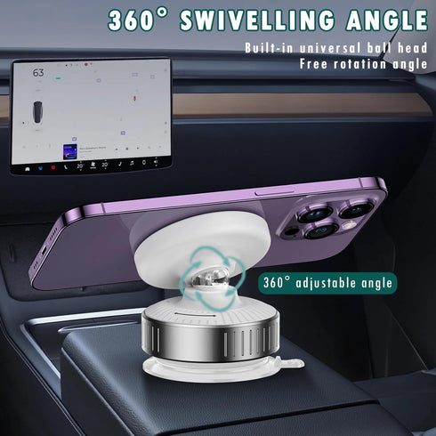 Cxqbsmy 360 Adjustable Vacuum Magnetic Car Phone Holder for Magsafe, Auto Suction Cup Phone Mount