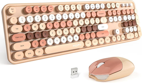 MOFII Wireless Computer Keyboard and Mouse Combo - Typewriter Full Size Keyboard with Number Pad and USB Mouse