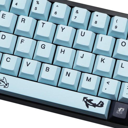 MOLGRIA GMK MIZHU Keycaps, 136 Set Sky Blue Japanese Style PBT Cherry Profile for Gaming Keyboard