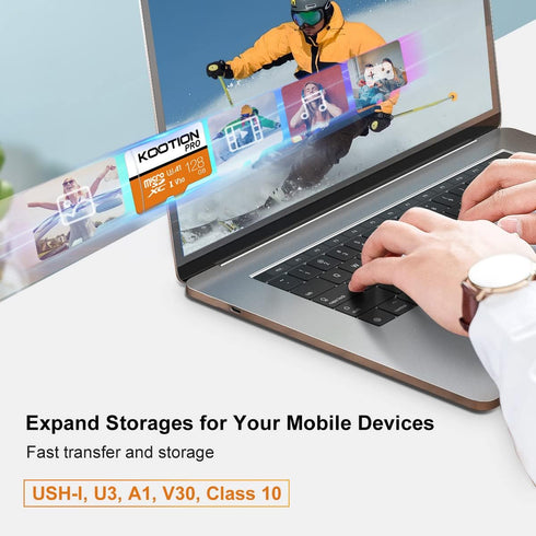 KOOTION 128GB Micro SDXC UHS-I U3 V30 A1 Memory Card - High Speed TF Card for Phone, Camera