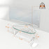 HD01T-003 Hemudu Clear Glass Computer Monitor Riser / Triangle Desktop Universal Corner Stand for Computer Monitor