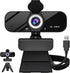 GOZVRPU 1080P HD Webcam with Built-in Microphone, Rotatable Tripod, Wide-Angle Lens,Privacy Cover, Auto