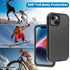 Annymall Black Case for iPhone 14 with 2 Screen Protectors, Heavy Duty Shockproof Rugged 3-Layer Cover