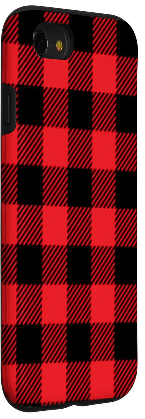Red Black Buffalo Plaid Lumberjack Case for iPhone SE (2020), 7, and 8 - Stylish Protection for Your Device!