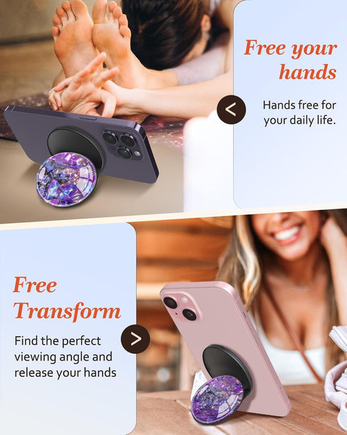 LISEVO 17/16/15/14/13/12 Magnetic Phone Grip for MagSafe Magnetic Cell Phone Stand Magnet Removable Kickstand Finger
