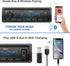 Single DIN Multimedia Car Stereo Radio,7 Character LCD,Bluetooth with Hands Free Calling & Music Streaming,USB Playback & AUX Input,AM/FM Radio Receiver Wireless Remote Control Q5302