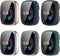 FitTurn 6 Pack Screen Protector Case for Fitbit Versa 4/Sense 2 with HD Tempered Glass Cover for Full Coverage