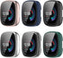 FitTurn 6 Pack Screen Protector Case for Fitbit Versa 4/Sense 2 with HD Tempered Glass Cover for Full Coverage