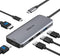 MOKiN USB C to Dual HDMI Adapter Docking Station - USB C Hub with Dual HDMI, 3 USB Ports, PD Compatible for Dell XPS