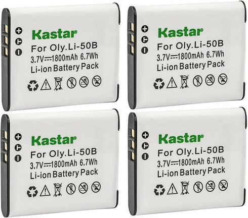 Kastar 4-Pack Battery Replacement for Kodak LB-050 LB-052, Compatible with Kodak PixPro FZ151, FZ152, FZ201, SL10,