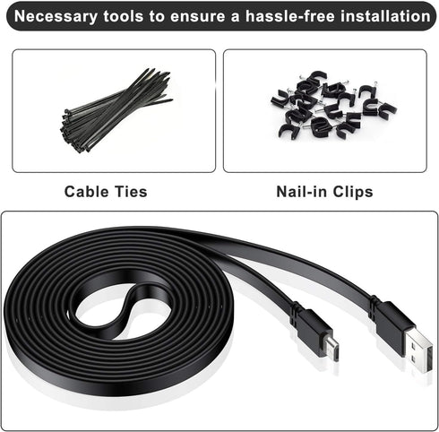 Itramax 30 FT Micro USB Power Cable (2 Pack) for Wyze Cam, Yi Cam, Nest Cam, Blink Mini, Arlo Q, Zmodo.