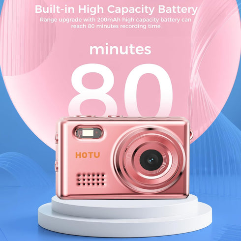 HOTU Y2K 2MP 1080P 32GB Mini Keychain Digital Camera, Pocket-Size Mini Camera, Small Camera with Card, Video Recorder