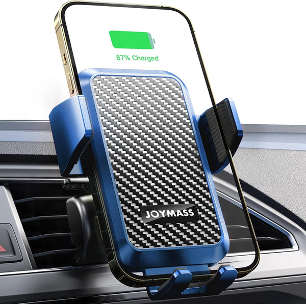 Wireless Car Charger JOYMASS 15W Fast Charging Auto Clamping Mount for iPhone 15 14 13 12 Mini Pro Max, Samsung Galaxy