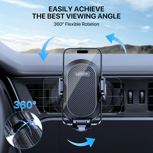 Car Phone Holder Mount, Upgraded Vent Clip, Universal Phone Holders for iPhone, Samsung, 4.0-7.0 inches