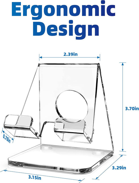 TOPGO Acrylic Cell Phone Stand, Clear Phone Holder for Office Desk, Compatible with