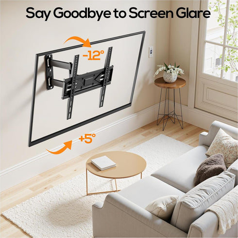 IWORKBOARD 40 43 50 55 inch 32-65 inch 80 lbs,VESA 400x400mm, Full Motion Corner TV Wall Mount for Most Flat & Curved