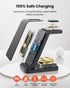 Wireless Charger for Fitbit, GEEKERA 3 in 1 Phone Charger Stand for Fitbit Watch Sense 2/Sense/Versa 4/3, iPhone,