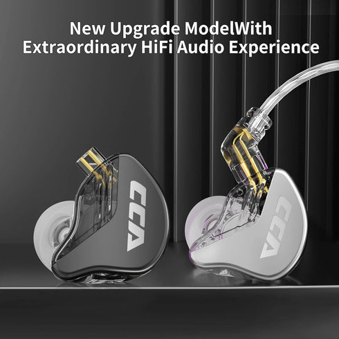 CCA CRA In-Ear Monitor Headphones: Wired IEMs with Ultra-Thin Dynamic Driver, Clear Sound, Deep Bass & Tangle-Free