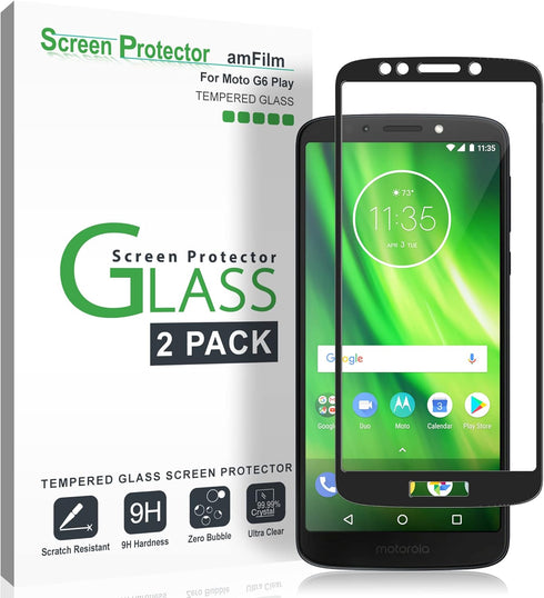 amFilm Tempered Glass Screen Protector for Moto G6 Play, 2018 (Model Number XT1922)