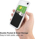Senose Phone Card Holder, Silicone Stick-On Wallet with Double Pocket for iPhone, Samsung Galaxy, Any Smartphone, Pack