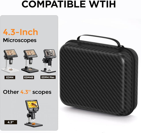 Elikliv Microscope Case for 4.3'' Binoculars, Compatible with EDM4, EDM4B, and 4.3'' LCD Digital Microscopes