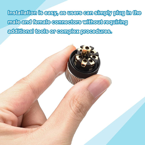 MECCANIXITY 8 Pin M12 Male & Female Aviation Wire Connector, 4 Set Waterproof IP67 Circular Connector