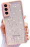 Compatible Samsung Galaxy S21 Case for Women, Soft Slim Fit Full-Around Protective Cute Clear Sparkly Bling Cover