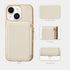 ZVE Wallet Case for iPhone 13 - Credit Card Holder, Zipper RFID Blocking Leather Case with Wrist Strap - Beige